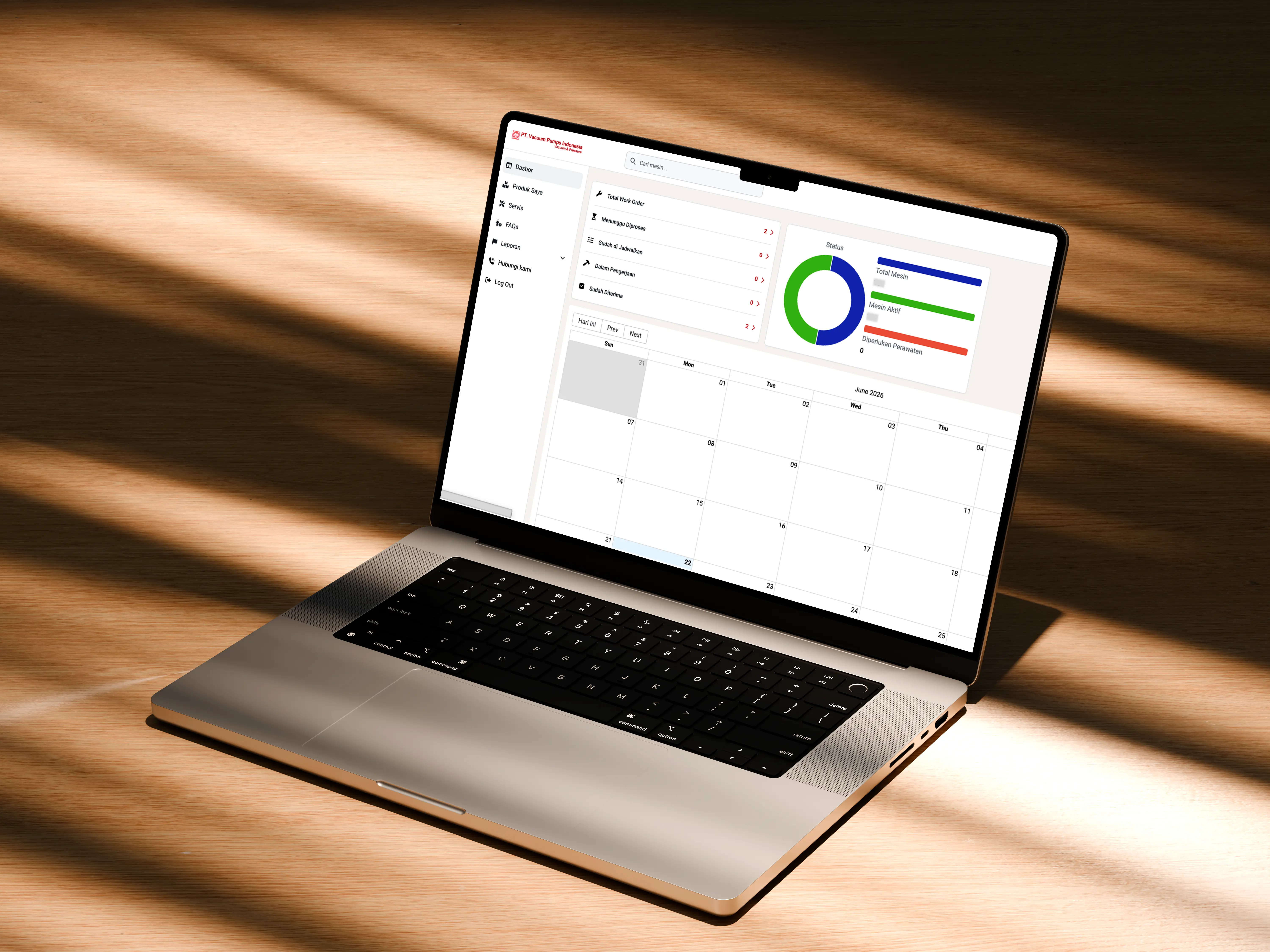 Vacuum Pump : Online service management and CRM